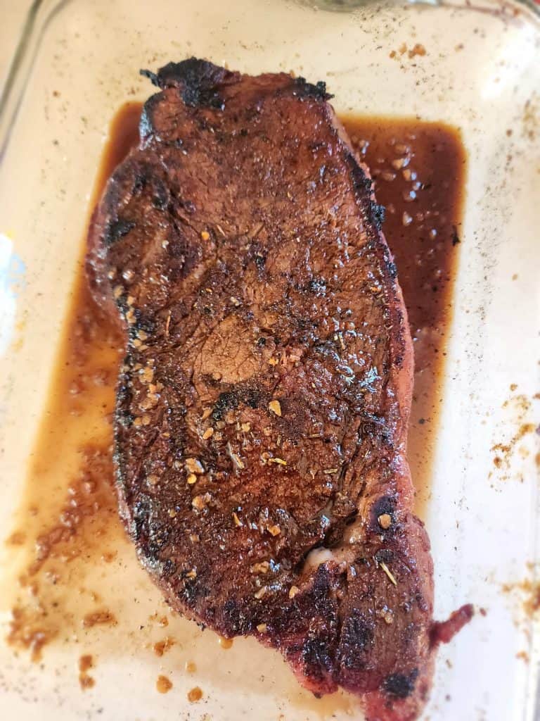 steak in pan