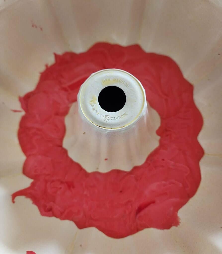 red cake mix added