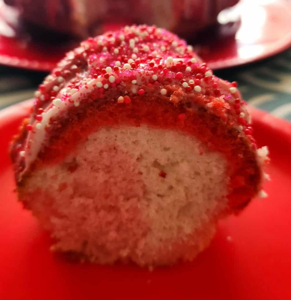 inside of valentine cake