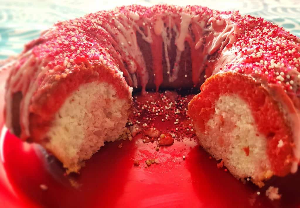 inside of Valentine cake