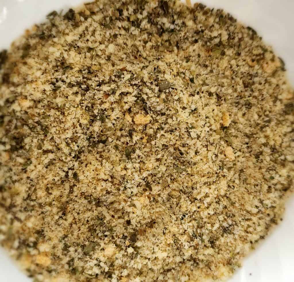 Garlic bread seasoning mixed up in a bowl