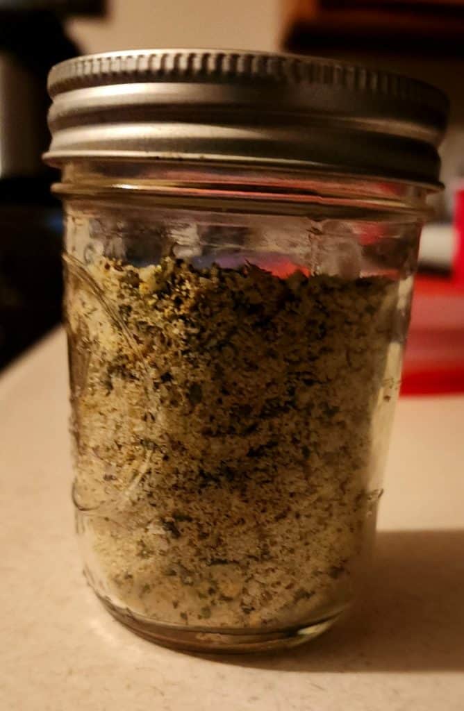 garlic bread seasoning in a jar