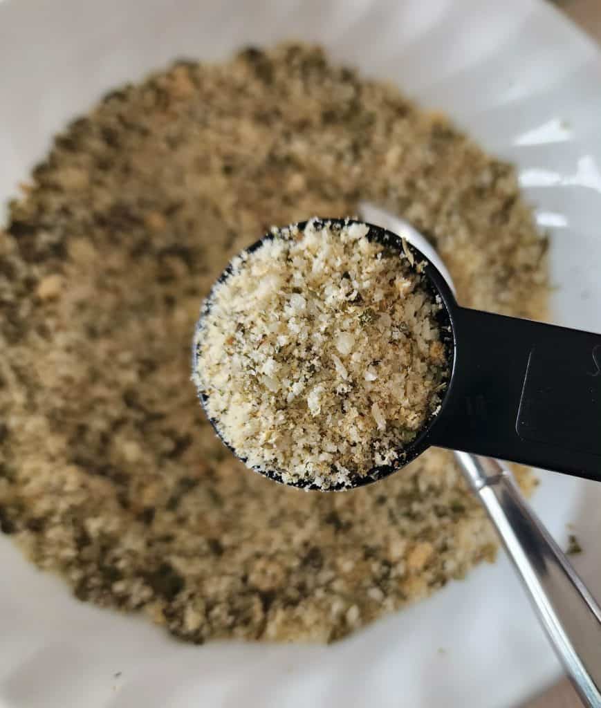 spoonful of garlic bread seasoning