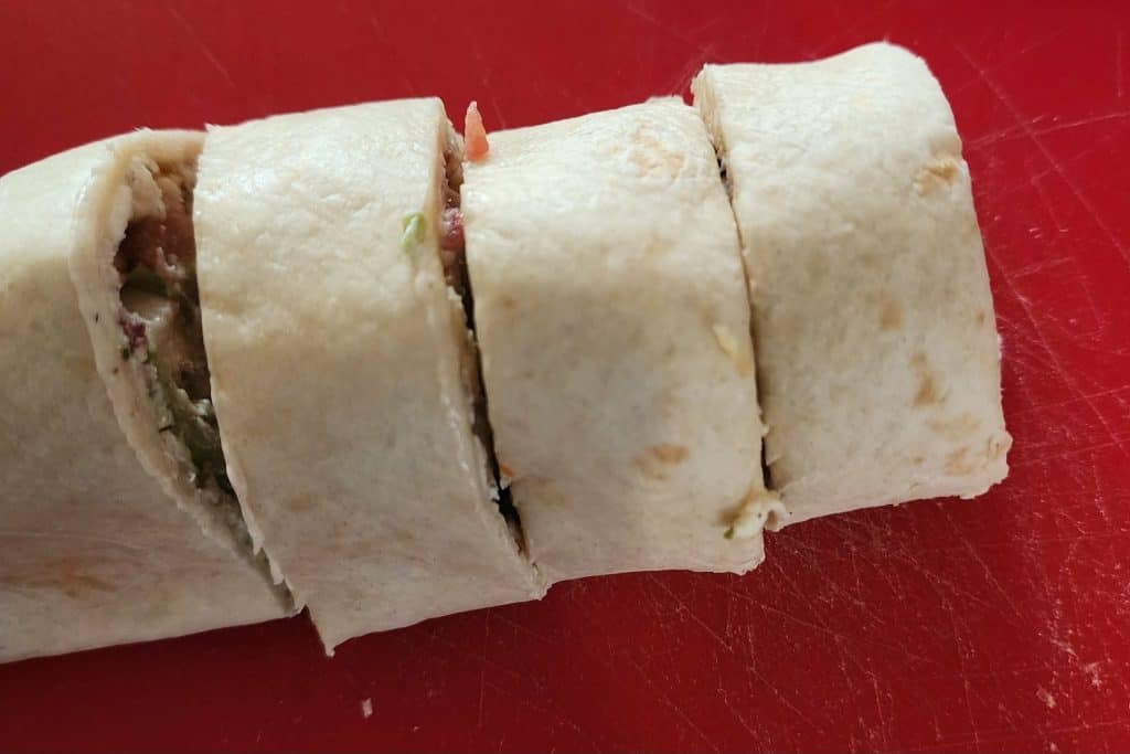 Slicing BLT roll ups