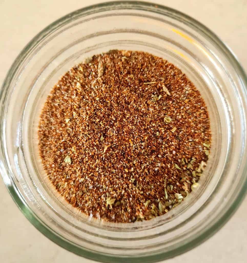 top of jar of homemade seasoning