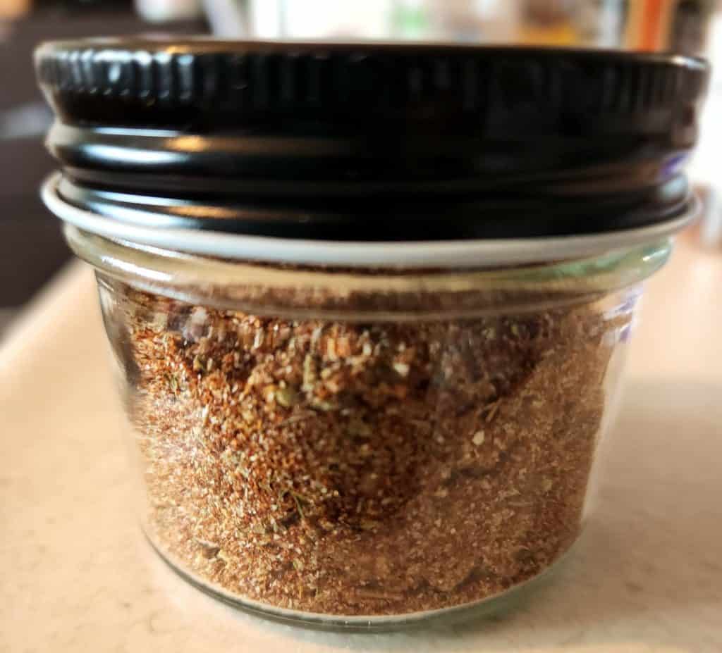 chicken wing seasoning in a jar