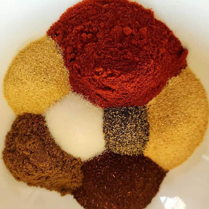 smoky bbq seasoning ingredients in a bowl