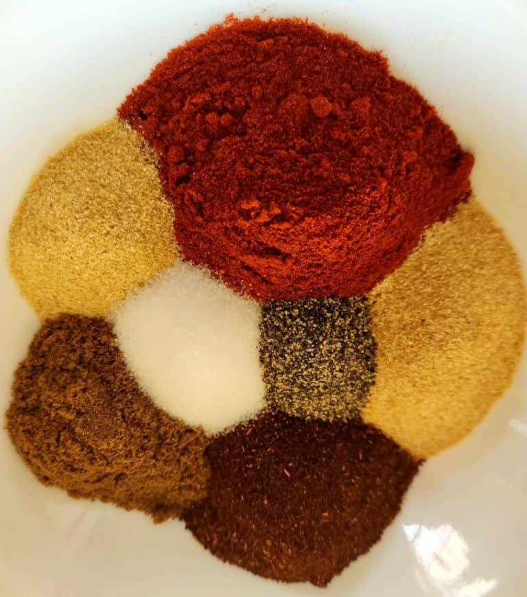 smoky bbq seasoning ingredients in a bowl