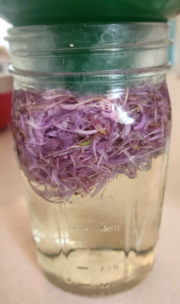 added 4 cups boiling water to bee balm jelly