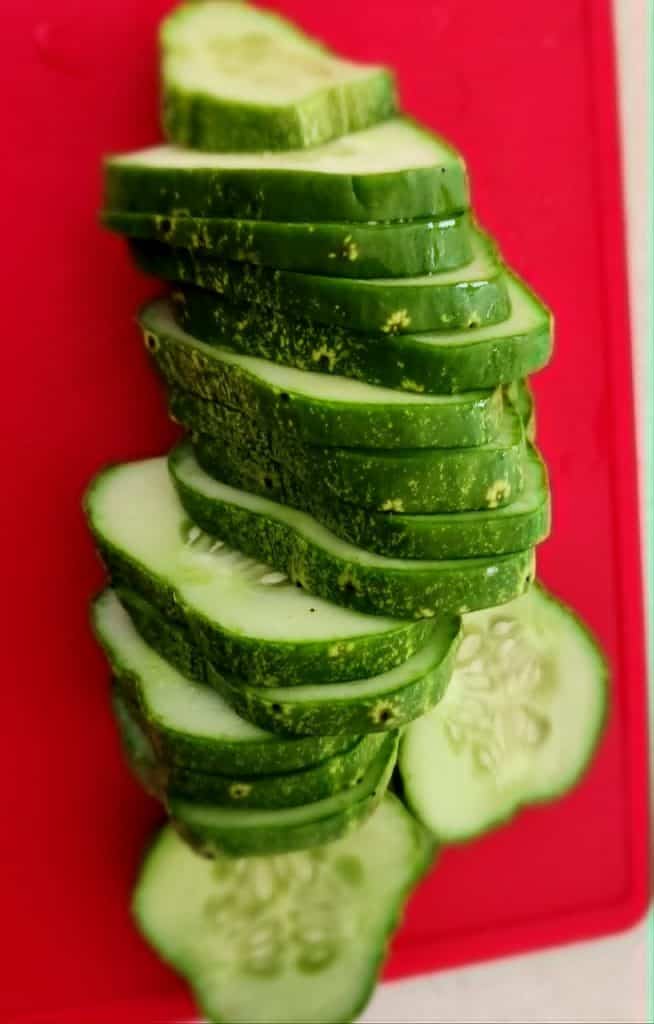 sliced cucumbers for refrigerator pickles