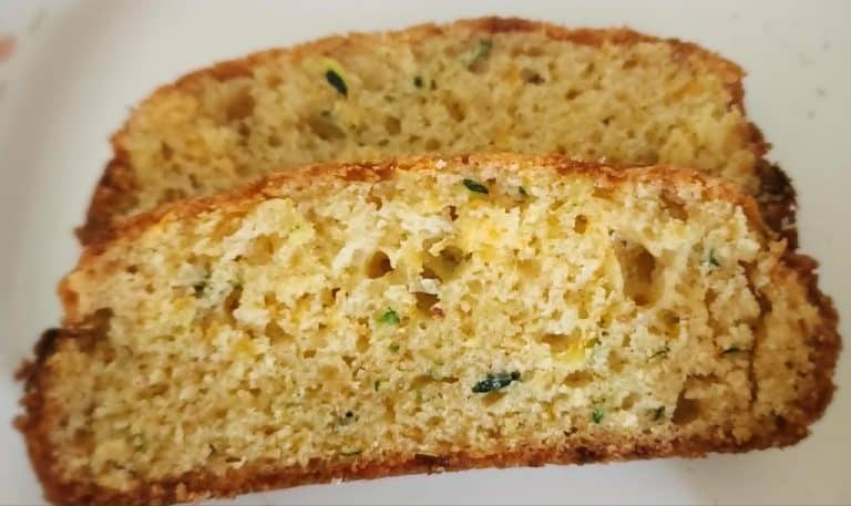 Slices of Zucchini cheese bread