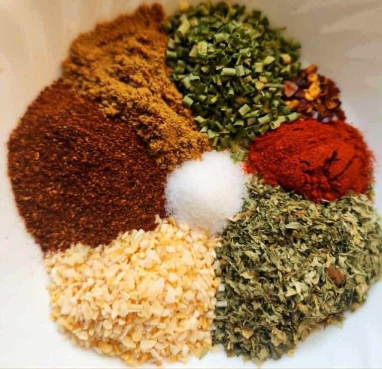 southwestern dip ingredients in a bowl